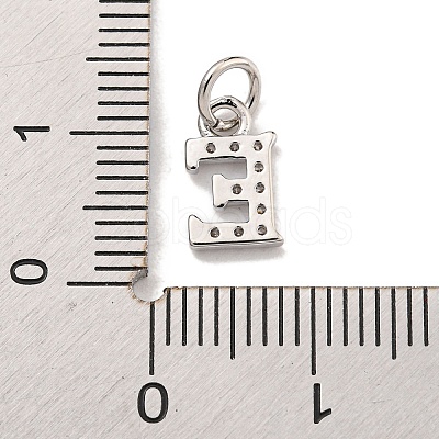 Initial Letter Brass with Cubic Zirconia Charms KK-Q814-26E-P-1