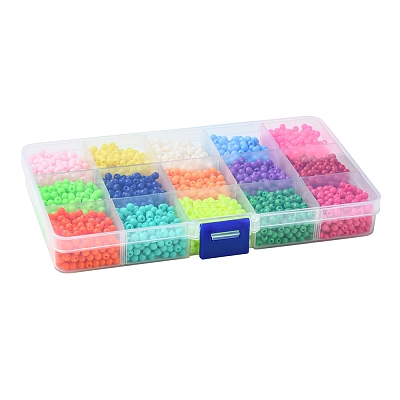 120G 15 Colors Opaque Acrylic Beads SACR-FS0001-28-1