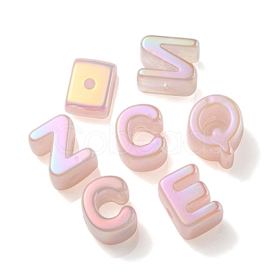 Opaque Rainbow Iridescent Acrylic Beads OACR-P010-23G-1
