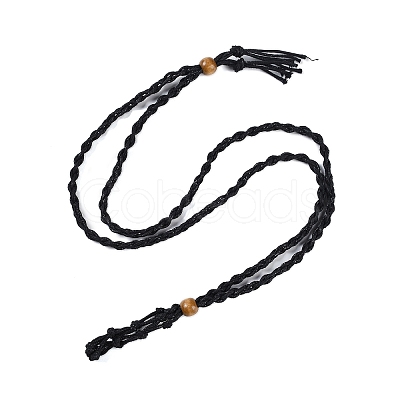Braided Waxed Cord Empty Macrame Pouch Slider Necklace Making FIND-C061-01J-1