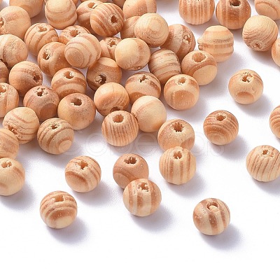 Unfinished Wood Beads X-WOOD-Q027-8mm-01-LF-1