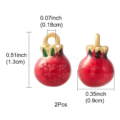 2Pcs Brass Enamel Charms KK-YW0001-87-1