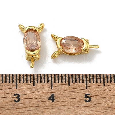 Brass Pave Single Cubic Zirconia Peg Bails Pin Charms KK-D226-01G-06-1