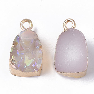 Druzy Resin Pendants RESI-S383-010-B03-1