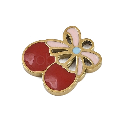 304 Stainless Steel Enamel Charms STAS-I338-01G-19-1