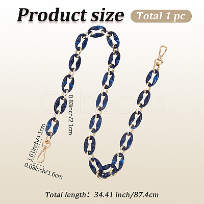 Oval Resin Link Purse Chains FIND-WH20006-62B-1