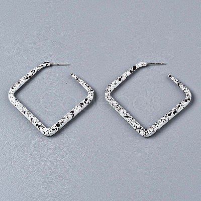 Spray Painted CCB Plastic Stud Earrings EJEW-Q020-001A-1