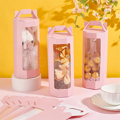 10Pcs Paper Gift Storage Boxes with Visible Window CON-WH0088-98A-1