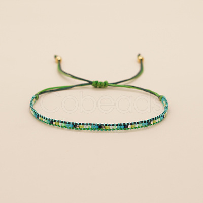 Bohemian Style Glass Seed Beaded Braided Bead Bracelets for Women DY3905-3-1