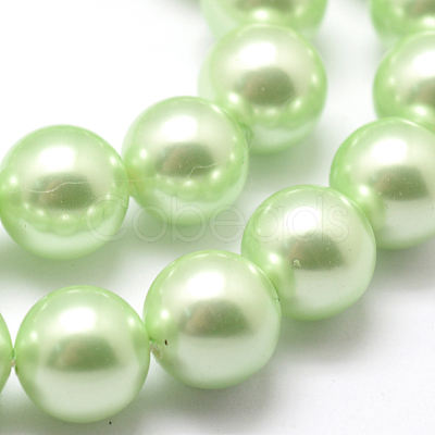 Polished Round Grade A Shell Pearl Bead Strands BSHE-M027-6mm-21-1
