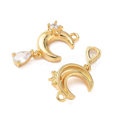 Brass Micro Pave Cubic Zirconia Pendants KK-D024-13G-1