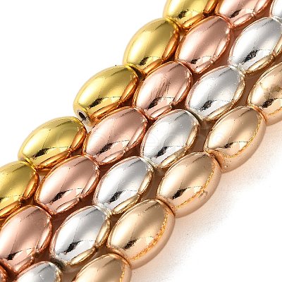 Electroplated Synthetic Magnetic Hematite Beads Strands G-Q1009-E02-8x12mm-1
