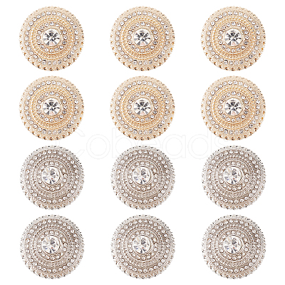 12Pcs 2 Colors 1-Hole Alloy Button DIY-FG0003-54-1