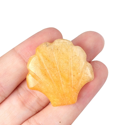 Natural Yellow Jade Carved Healing Shell Shape Figurines PW-WG72799-06-1