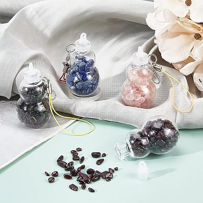Transparent Glass Wishing Bottle Pendant Decoration HJEW-PH0001-29-1
