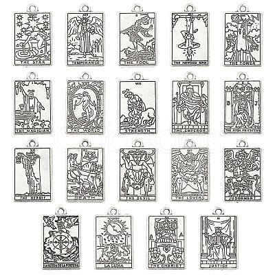 40Pcs 20 Styles Tibetan Style Zinc Alloy Pendants FIND-CJC0004-36-1