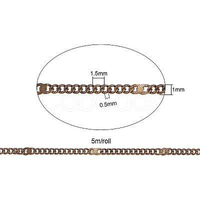 Soldered Brass Coated Iron Curb Chains CH-CJ0001-01A-AB-1