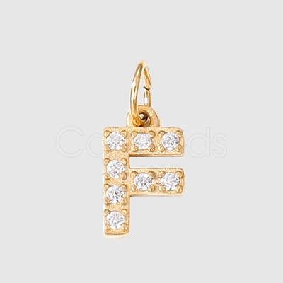 Stainless Steel Cubic Zirconia Pendants with Jump Rings X-FIND-PW0024-08F-1