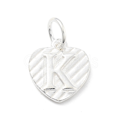 925 Sterling Silver Heart with Capital Letter Charms STER-S009-13K-S-1