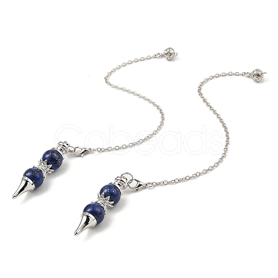 Natural Lapis Lazuli Pointed Dowsing Pendulums G-K338-29P-03-1