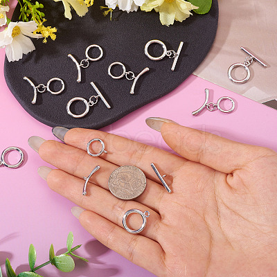 10Pcs 2 Styles Brass Toggle Clasps FIND-TA0008-44A-1