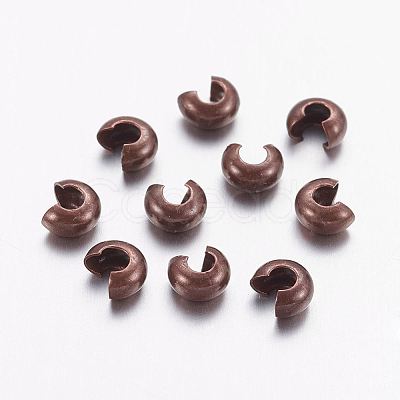 Brass Crimp Beads Covers X-KK-H289-NFR-NF-1