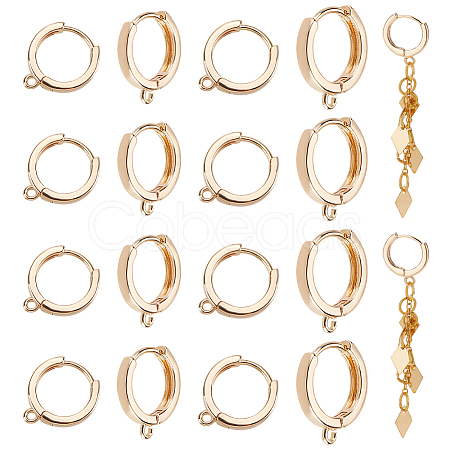 20Pcs 2 Style Brass Hoop Earring Findings KK-AR0003-24-1