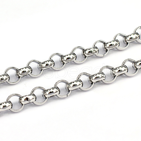 Tarnish Resistant 304 Stainless Steel Rolo Chains CHS-L001-28-7mm-1