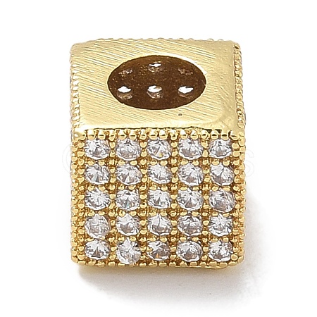 Rack Plating Brass Micro Pave Cubic Zirconia Beads KK-L224-036G-1