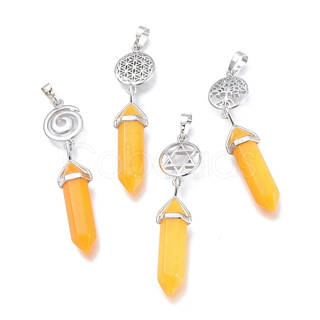 Dyed Natural Jade Pointed Big Pendants G-D0021-01P-21-1