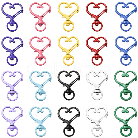 40Pcs 10 Colors Zinc Alloy Baking Paint Swivel Clasps FIND-SP0004-88-1