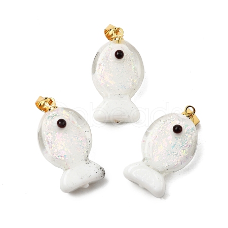 Handmade Dichroic Foil Lampwork Pendants DICH-G001-01G-01-1