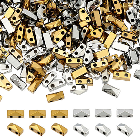 2 Strands 2 Colors Electroplated Synthetic Non-magnetic Hematite Beads Strands G-NB0005-39-1