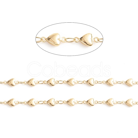 Brass Heart Link Chains X-CHC-E021-11A-1