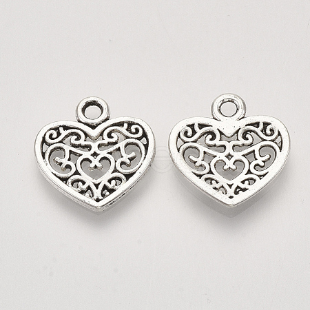 Tibetan Style Alloy Charms TIBEP-S319-005AS-RS-1
