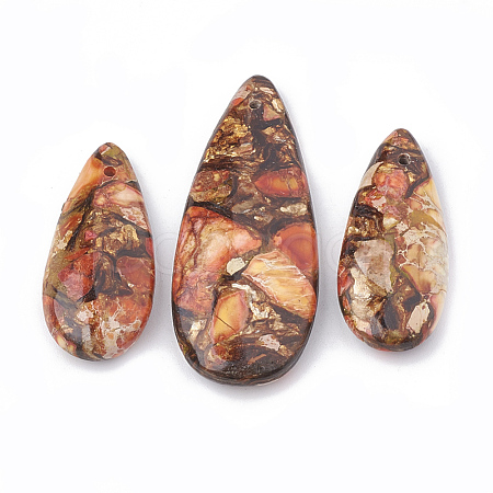 Assembled Bronzite and Imperial Jasper Pendants G-S328-003H-1