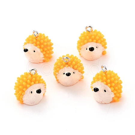 Autumn Theme Opaque Resin Pendants RESI-I038-02P-1
