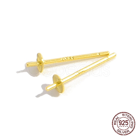 925 Sterling Silver Stud Earring Findings STER-Z005-02G-1