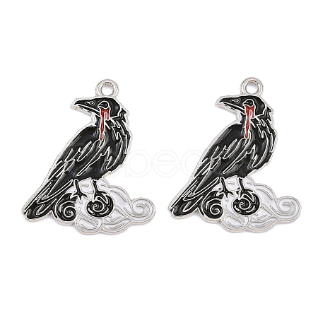 Alloy with Black Enamel Pendants AL-CBA2919-02P-05-1