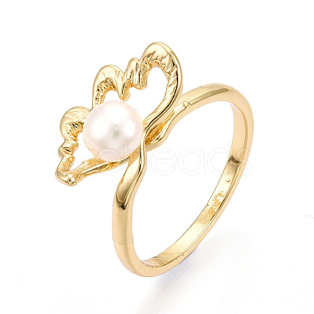 Flower Brass Finger Rings RJEW-N049-01G-1