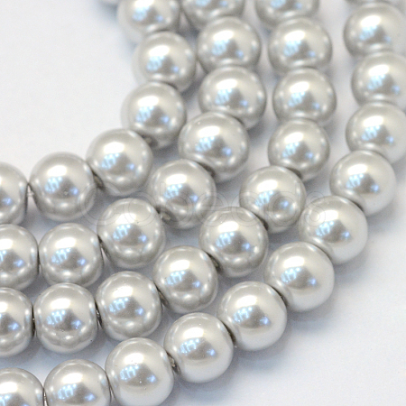 Baking Paint Pearlized Glass Pearl Round Bead Strands X-HY-Q003-10mm-62-1