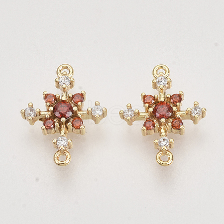 Brass Cubic Zirconia Links connectors KK-N216-26B-1