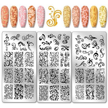 Stainless Steel DIY Nail Art Templates MRMJ-WH0092-062-1