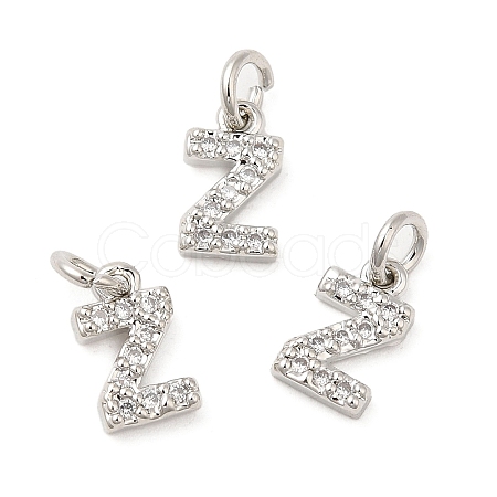 Brass Micro Pave Grade AAA Cubic Zirconia Charms ZIRC-P067-11P-Z-NR-1