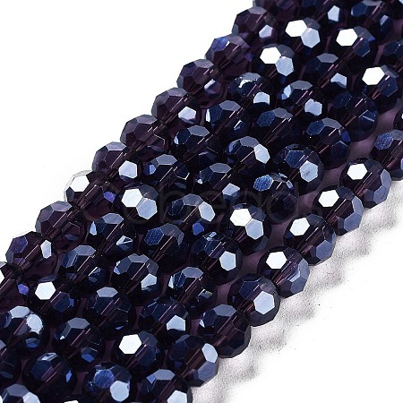 Electroplate Transparent Glass Beads Strands EGLA-A035-T6mm-A15-1