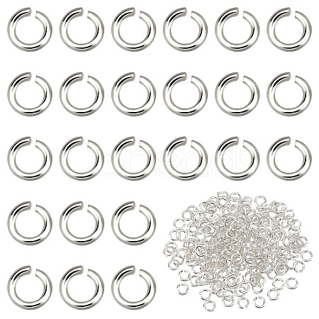Anti-Tarnish 200Pcs Rhodium Plated 925 Sterling Silver Open Jump Rings STER-PH0001-50-1