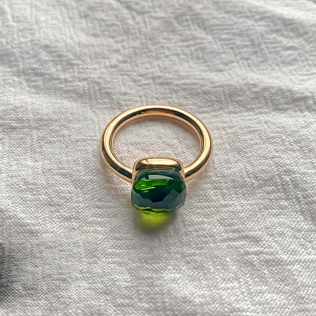 Square 304 Stainless Steel with Glass Finger Rings FS-WG8AAFA-18-1