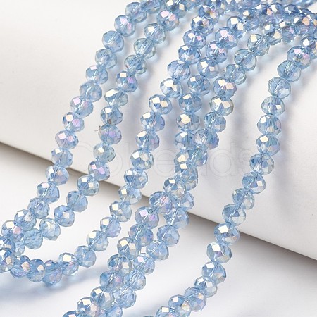 Electroplate Transparent Glass Beads Strands EGLA-A034-T6mm-T07-1