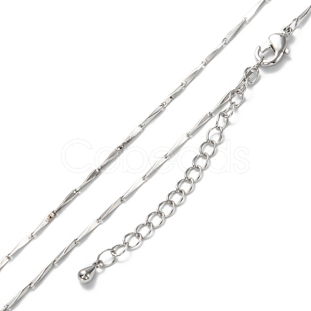 Brass Bar Link Chain Necklaces NJEW-K123-04P-1