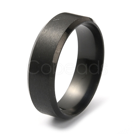 201 Stainless Steel Plain Band Ring for Men Women RJEW-WH0010-06I-MB-1